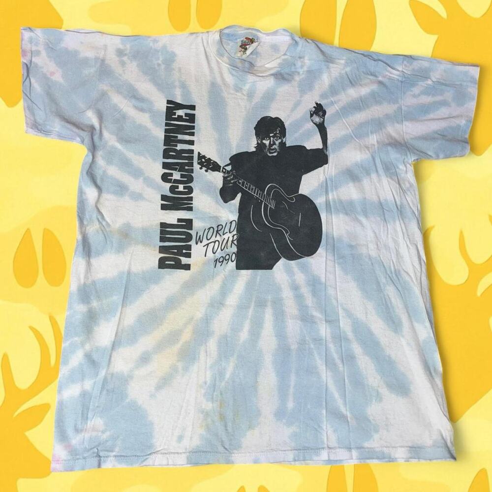 Paul McCartney 1990 World Tour Vintage Tie-Dye Tee Size XL